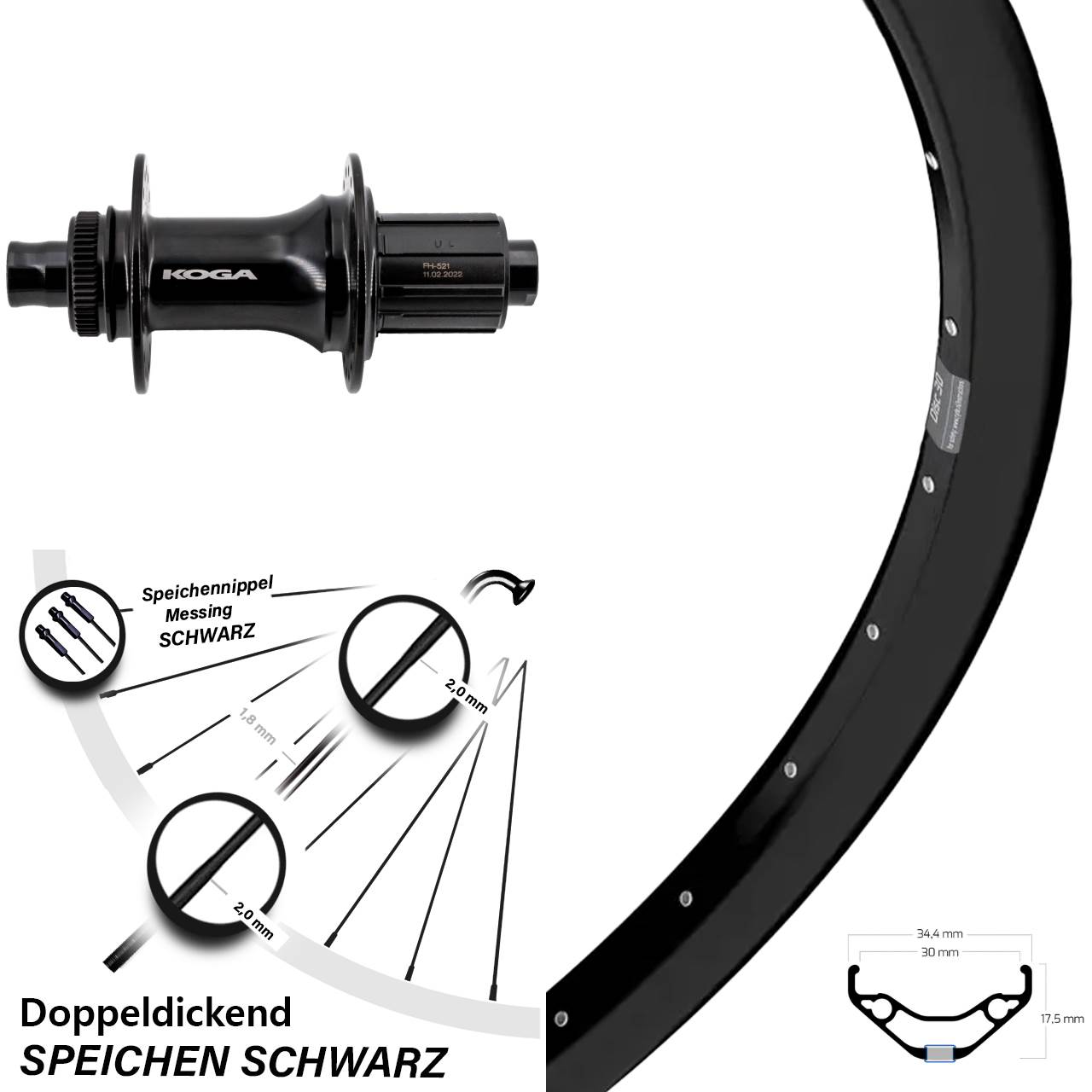 27,5 Zoll Ryde Disc 30 Hinterrad Formula ECT-148S 8-11 fach 12x148