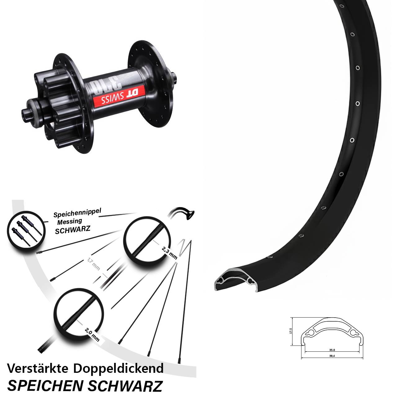 Ryde Disc 35 DT Swiss 370 29 Zoll Vorderrad QR