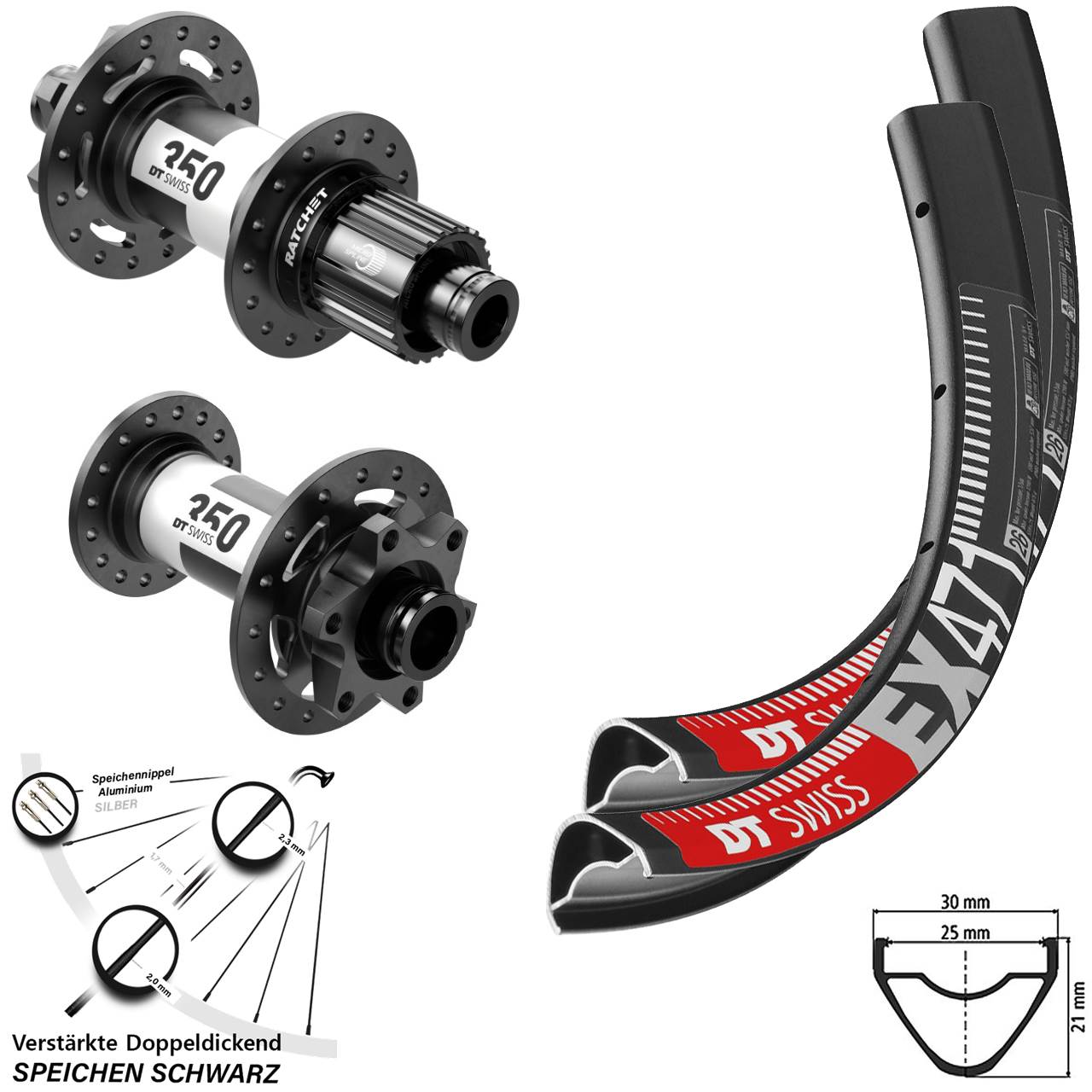 6-Loch Laufradsatz 15x110 12x148 29 Zoll DT Swiss EX471 350 Micro Spline