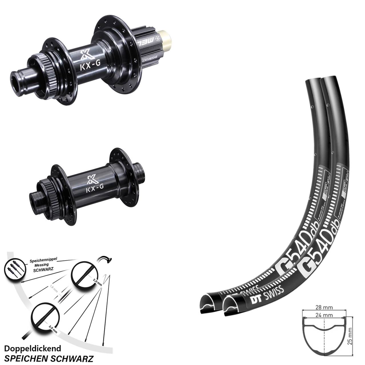 DT Swiss G540 KX-G Laufradsatz 28 Zoll Centerlock 12x100/142 Campagnolo N3W