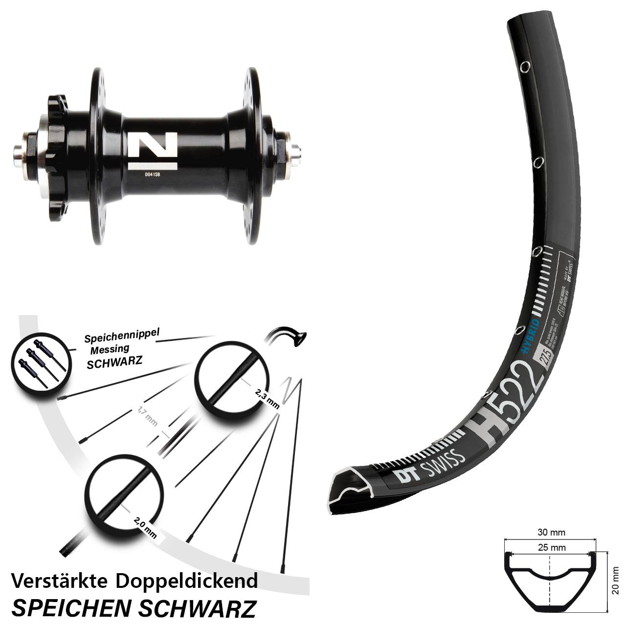 Disc Laufrad 28 Zoll DT Swiss H522 Novatec D-041 QR