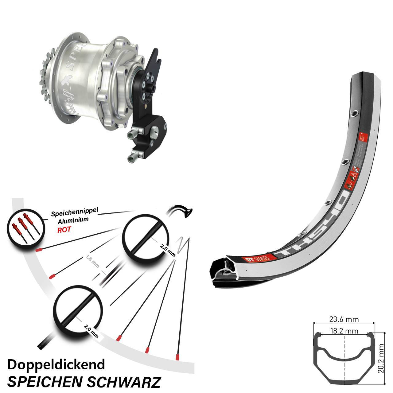 28 Zoll Hinterrad DT Swiss TK 540 Rohloff Speedhub CC OEM2 DB