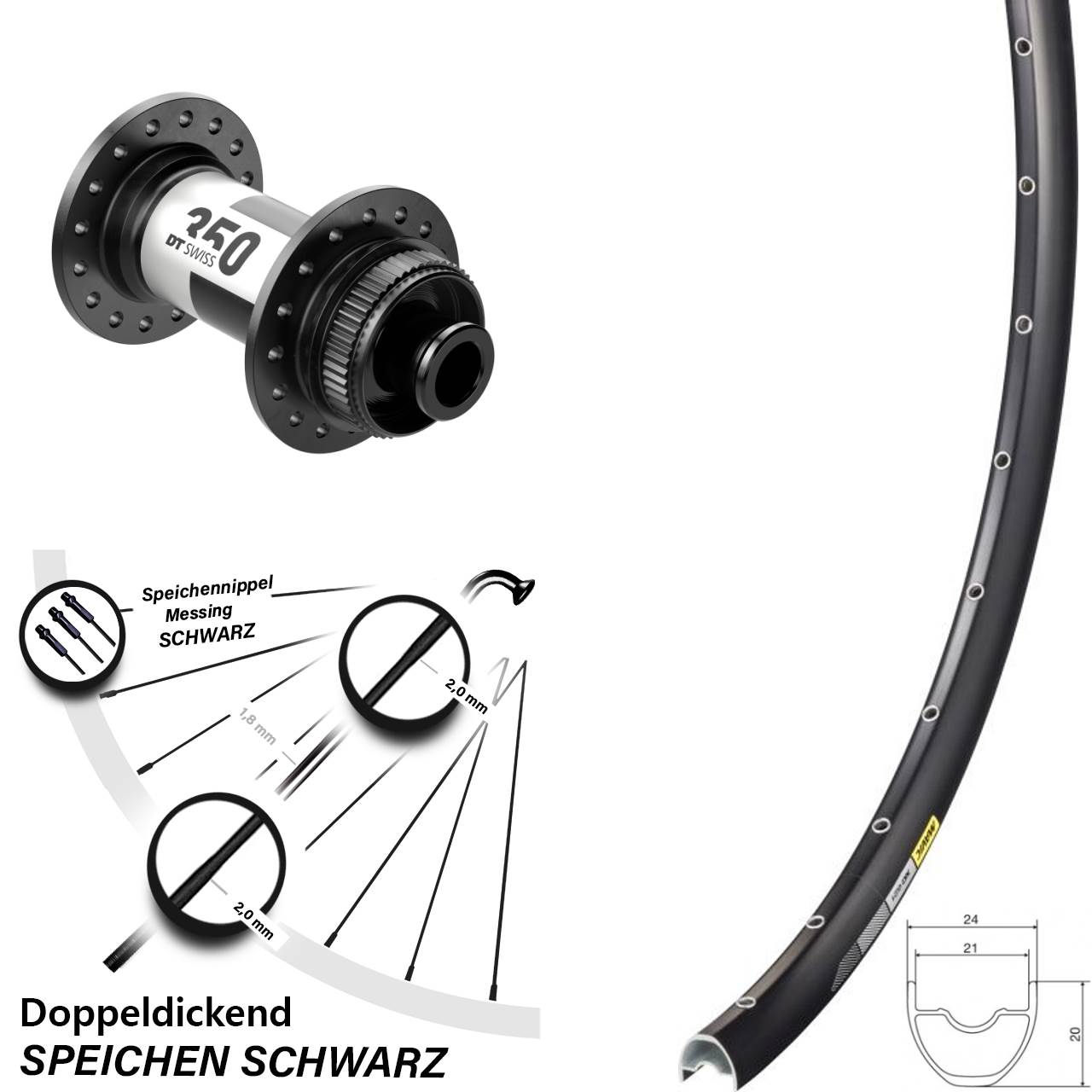 Disc Laufrad 12x100 29 Zoll Mavic XC 621 DT Swiss 350