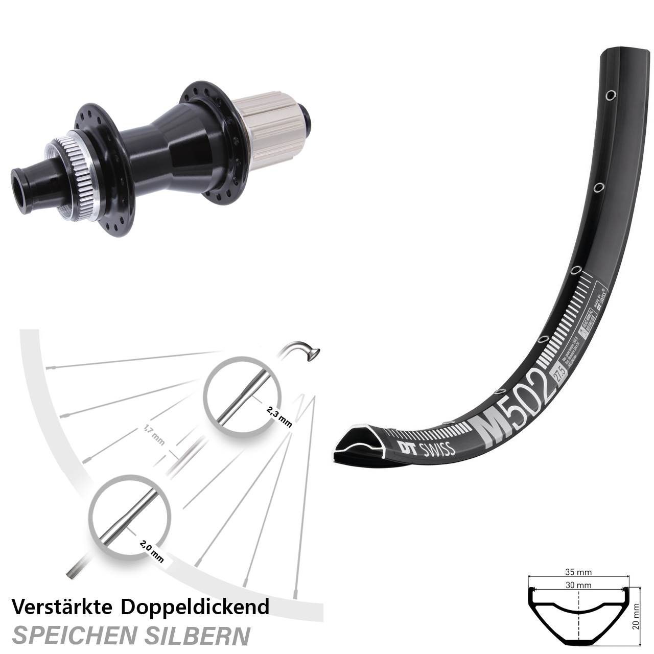 Disc Hinterrad 29 Zoll DT Swiss M502 Novatec CL-142 8-12 fach 12x142