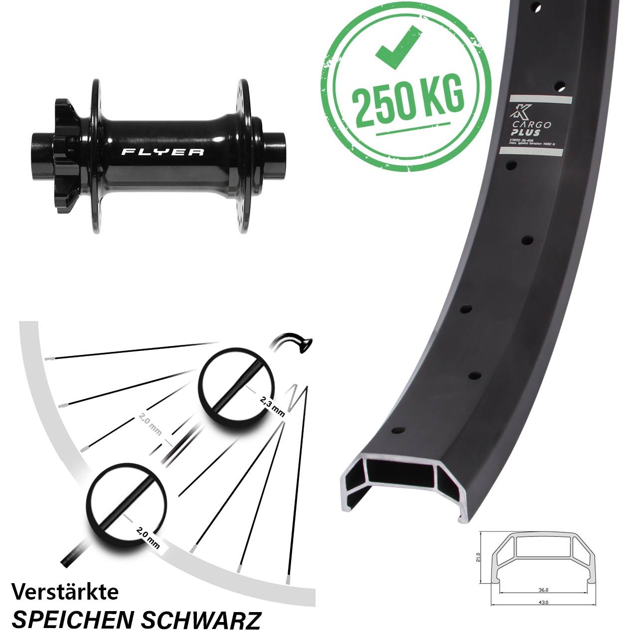 Disc Vorderrad Formula 15x110 20 Zoll KX Cargo Plus Heavy Duty
