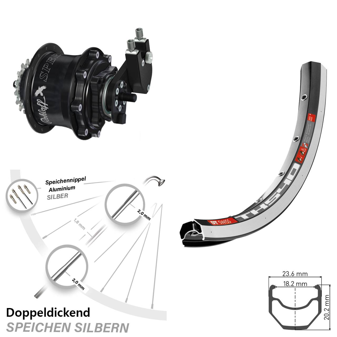 Hinterrad 28 Zoll Rohloff Speedhub 500/14 TS Disc OEM DT Swiss TK 540