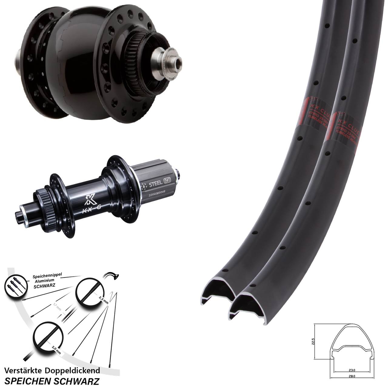 Centerlock Laufradsatz QR 28-29 Zoll KX-GS Clue SONdelux 8-12 fach HG