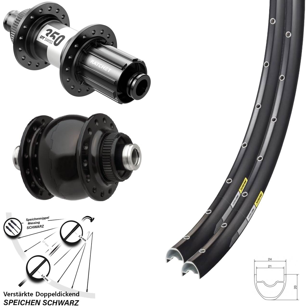 28-29 Zoll Mavic XC 621 DT Swiss 350 SONdelux Centerlock Laufradsatz 12x100/142 11-12 fach