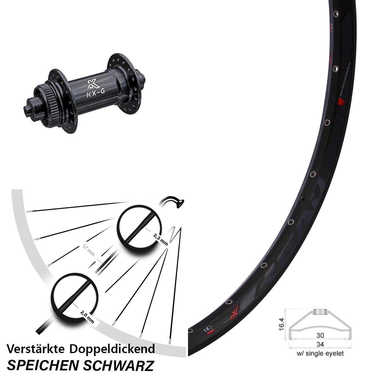 Disc Laufrad QR 27,5 Zoll Rodi Ready 30 KX-G