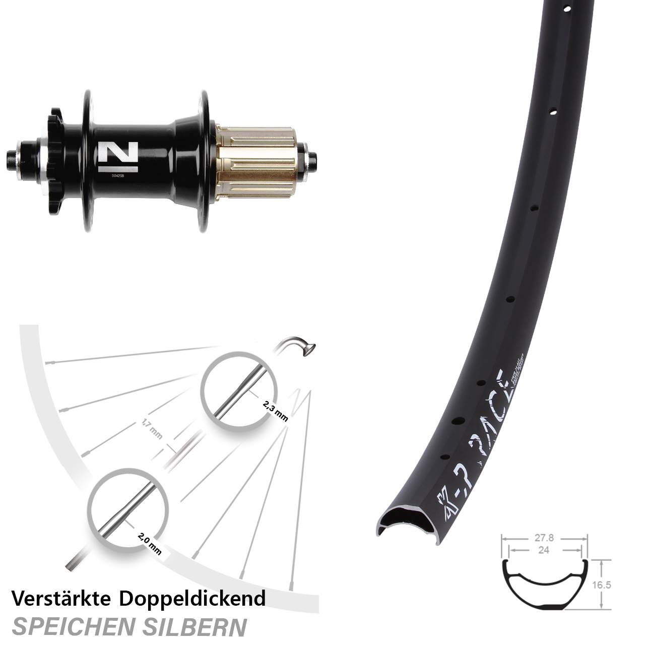 Hinterrad 6-Loch 28-29 Zoll KX-R Race Novatec D-042SB 8-11 fach für Schnellspanner