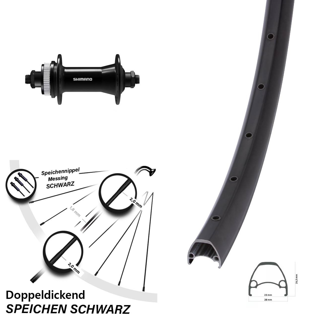 Vorderrad Centerlock 29 Zoll Ambrosio Sport Shimano HB-QC400 QR