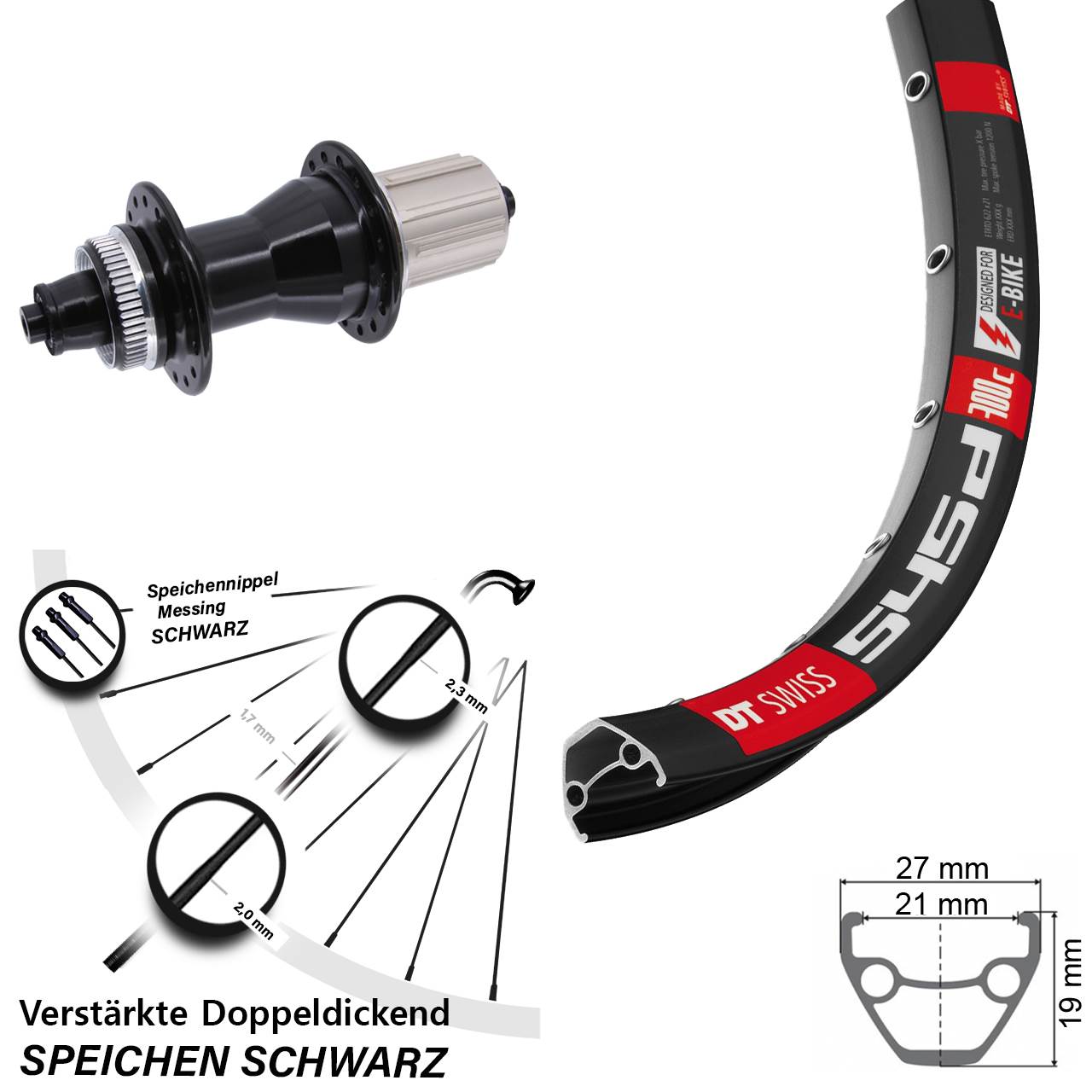 26 Zoll DT Swiss 545d Novatec CL-135 Centerlock Hinterrad für Schnellspanner 8-12 fach