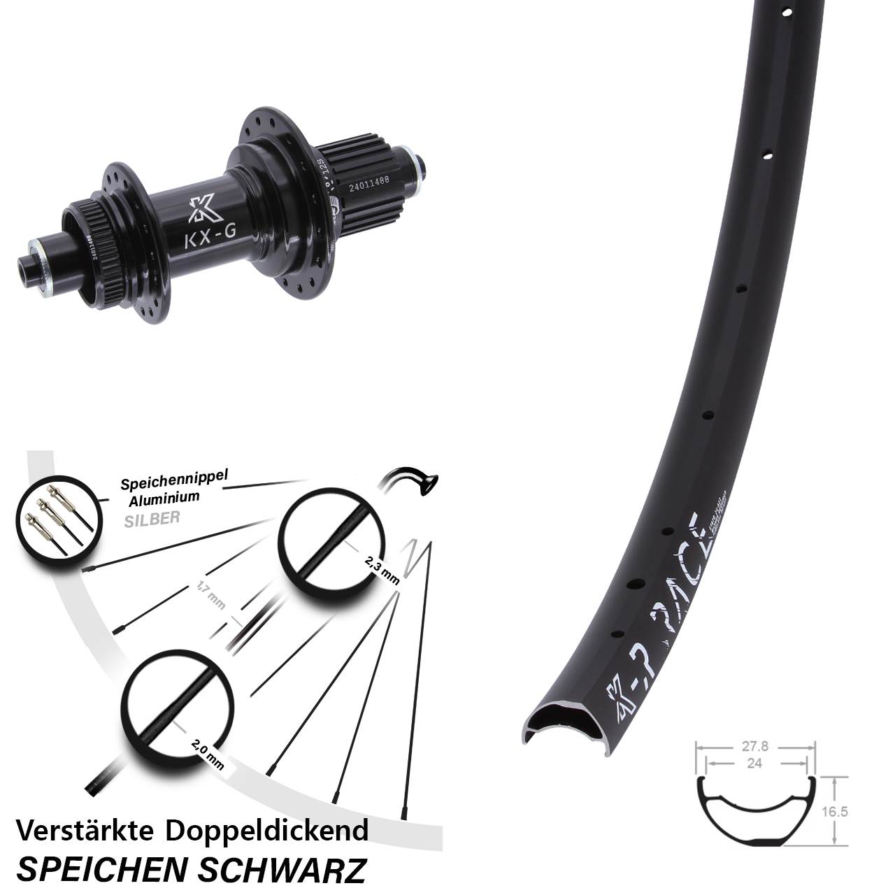 Hinterrad Centerlock QR KXR-G Race Micro Spline