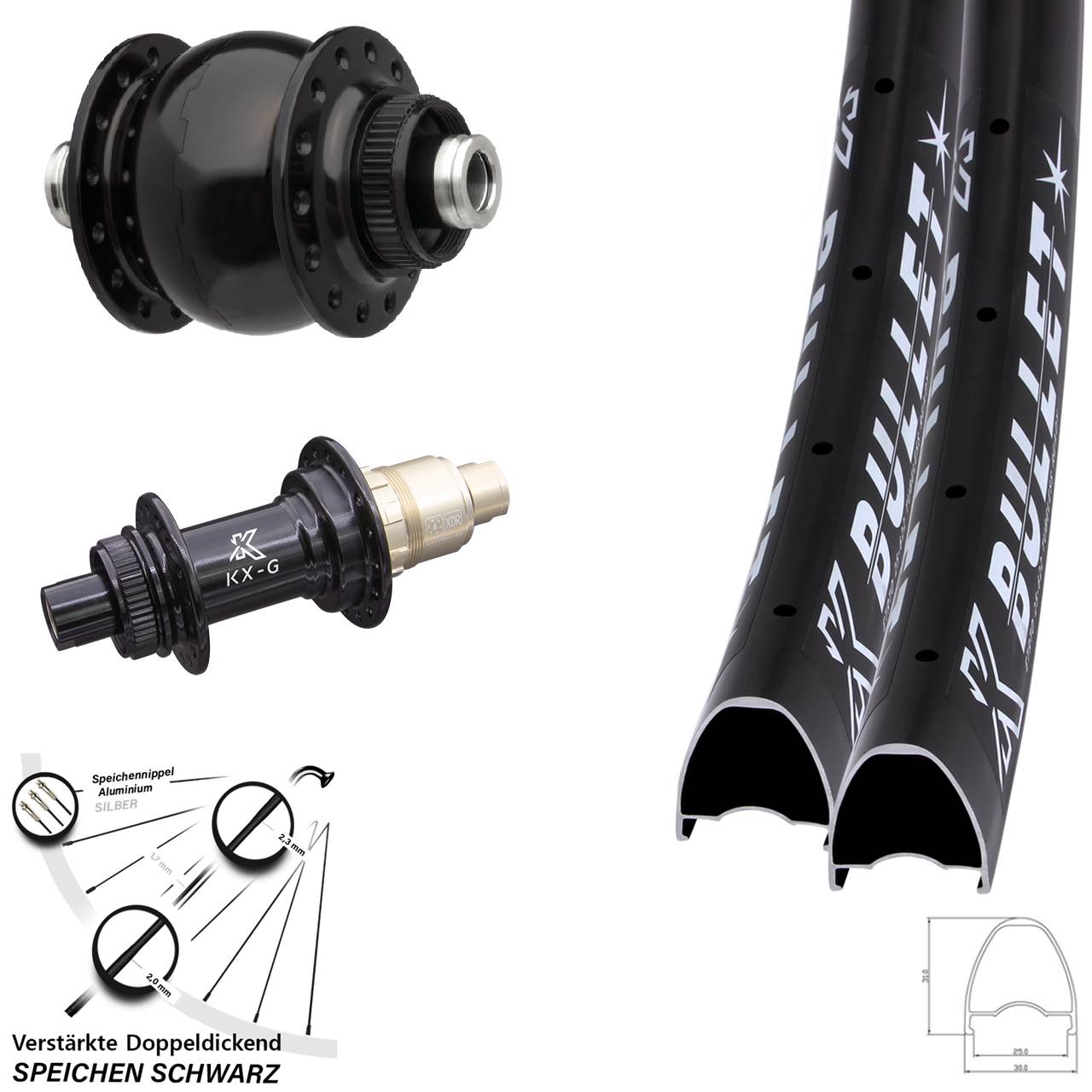 Centerlock Laufradsatz 12x100/142 29 Zoll KX-G Bullet OS SONdelux XDR