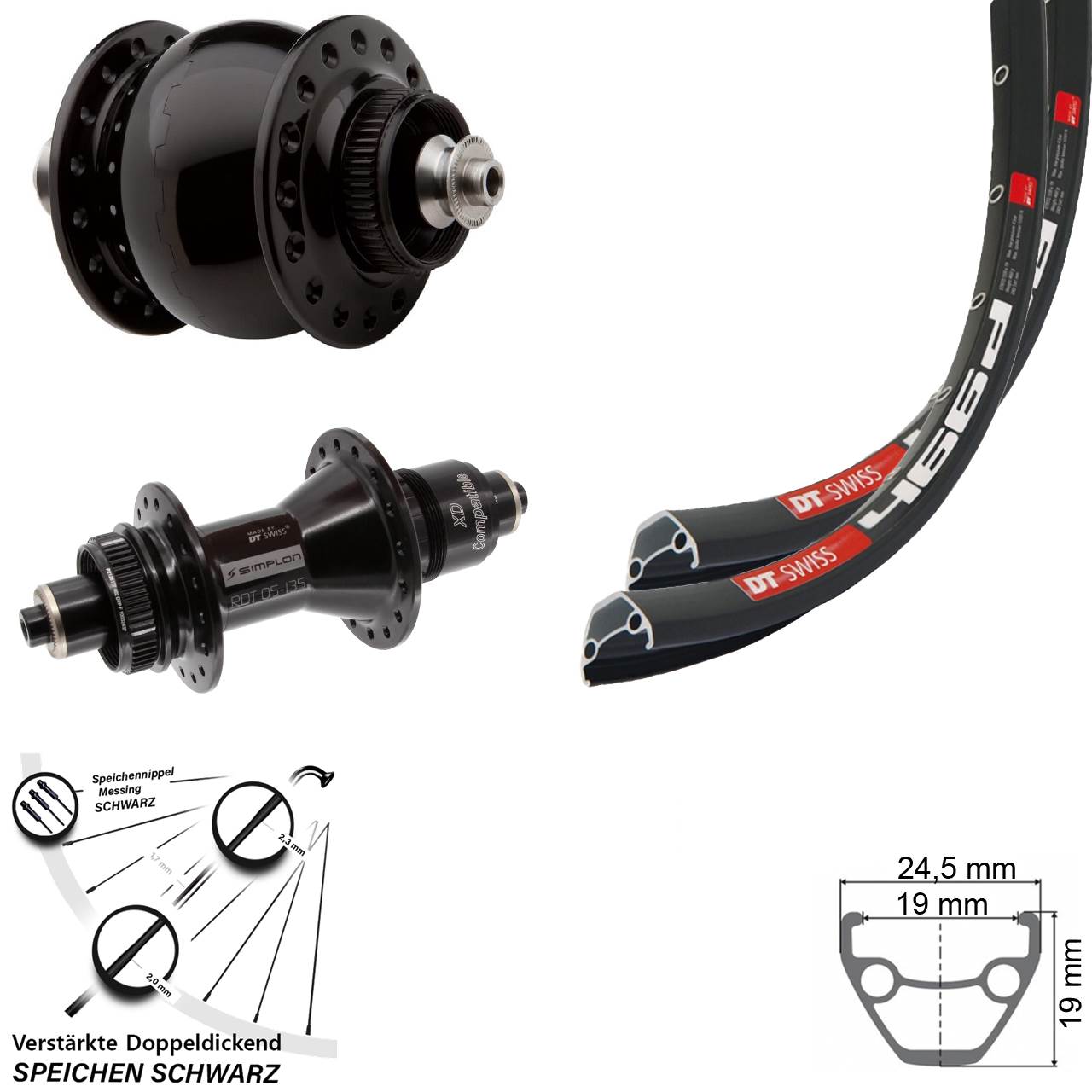 Laufradsatz Centerlock QR 28-29 Zoll DT Swiss 466-370 SON 28 XD