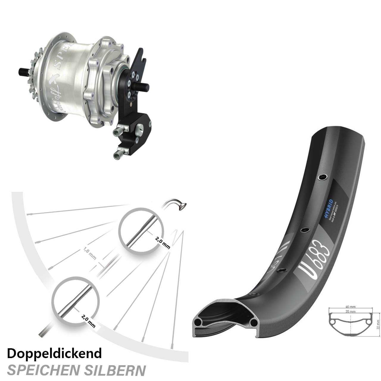 Disc Hinterrrad 27,5 Zoll DT Swiss U683 Rohloff Speedhub 500/14 TS DB OEM2