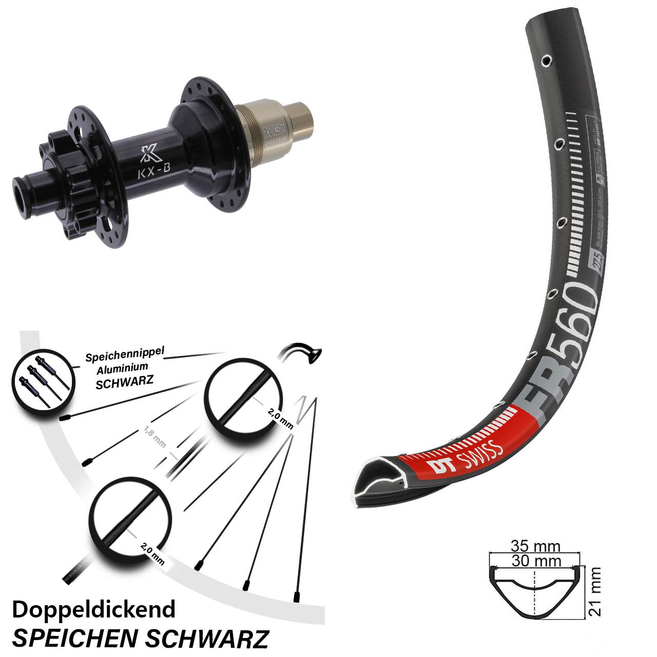 Disc Hinterrad 12x148 26 Zoll DT Swiss FR 560 KX-B SRAM XD