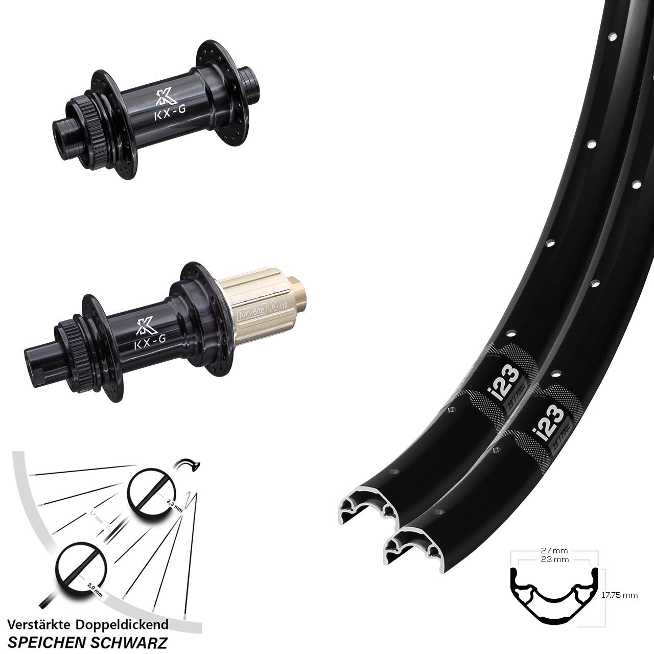 Centerlock Laufradsatz 15x100 12x142 28 Zoll WTB i23 ST KX-G 8-12 fach HG
