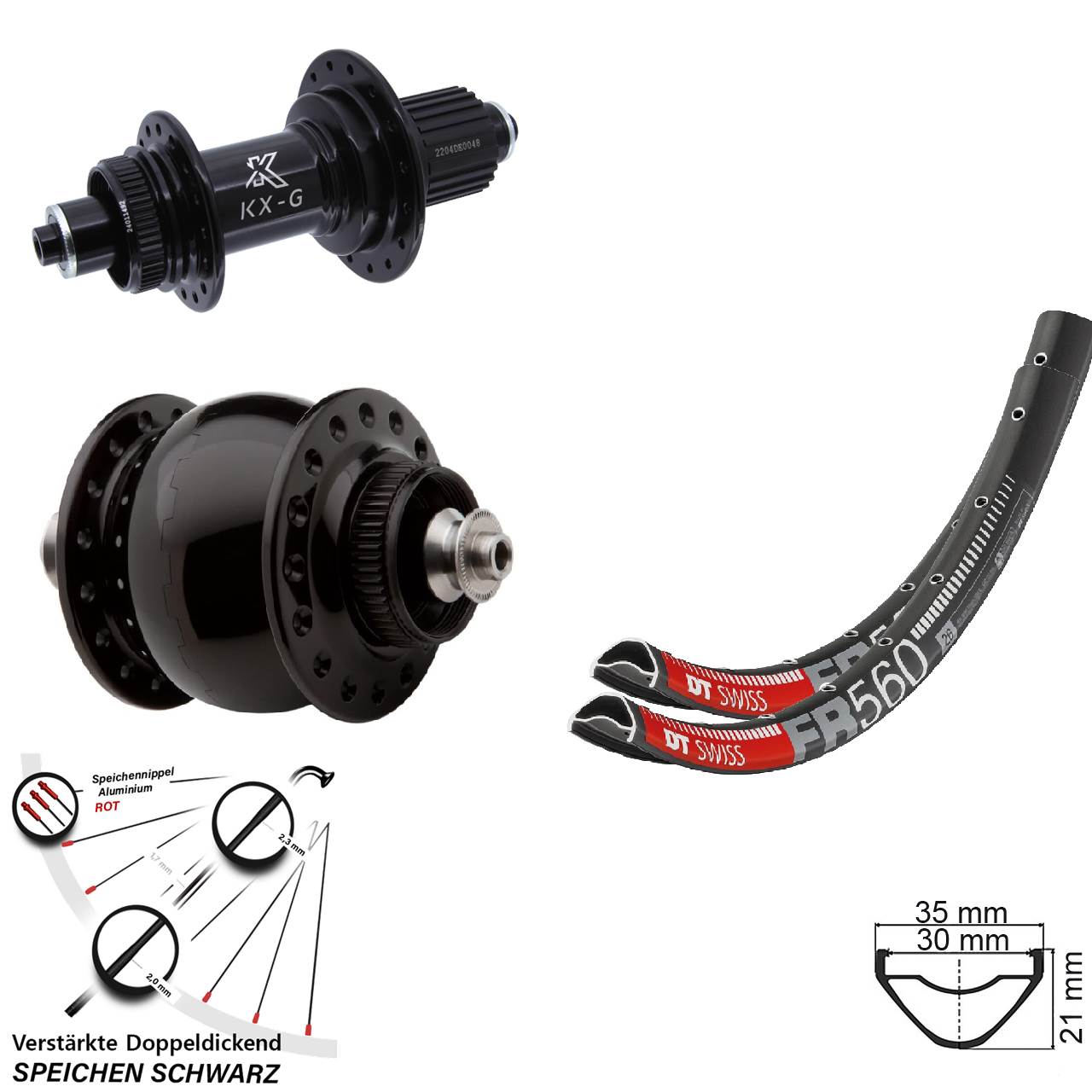 Disc Laufradsatz QR 26 Zoll DT Swiss FR 560 KX-GS verstärkt SONdelux Micro Spline