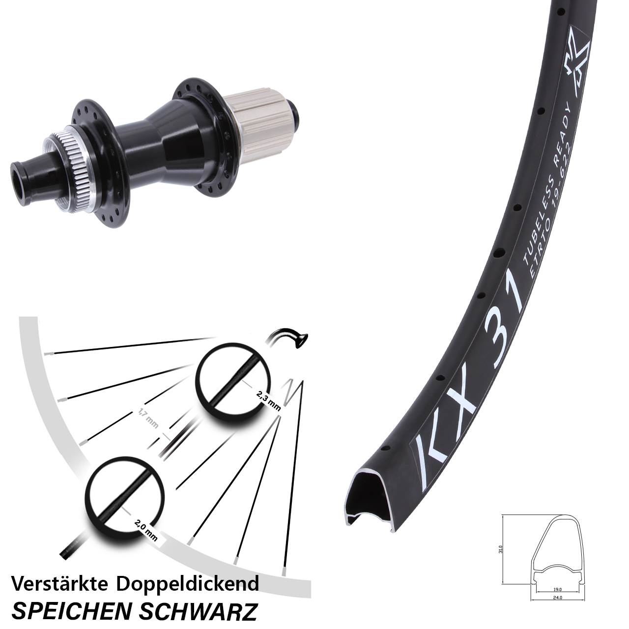 Disc Laufrad 12x142 28 Zoll KX 31 Novatec CL142 8-12 fach HG