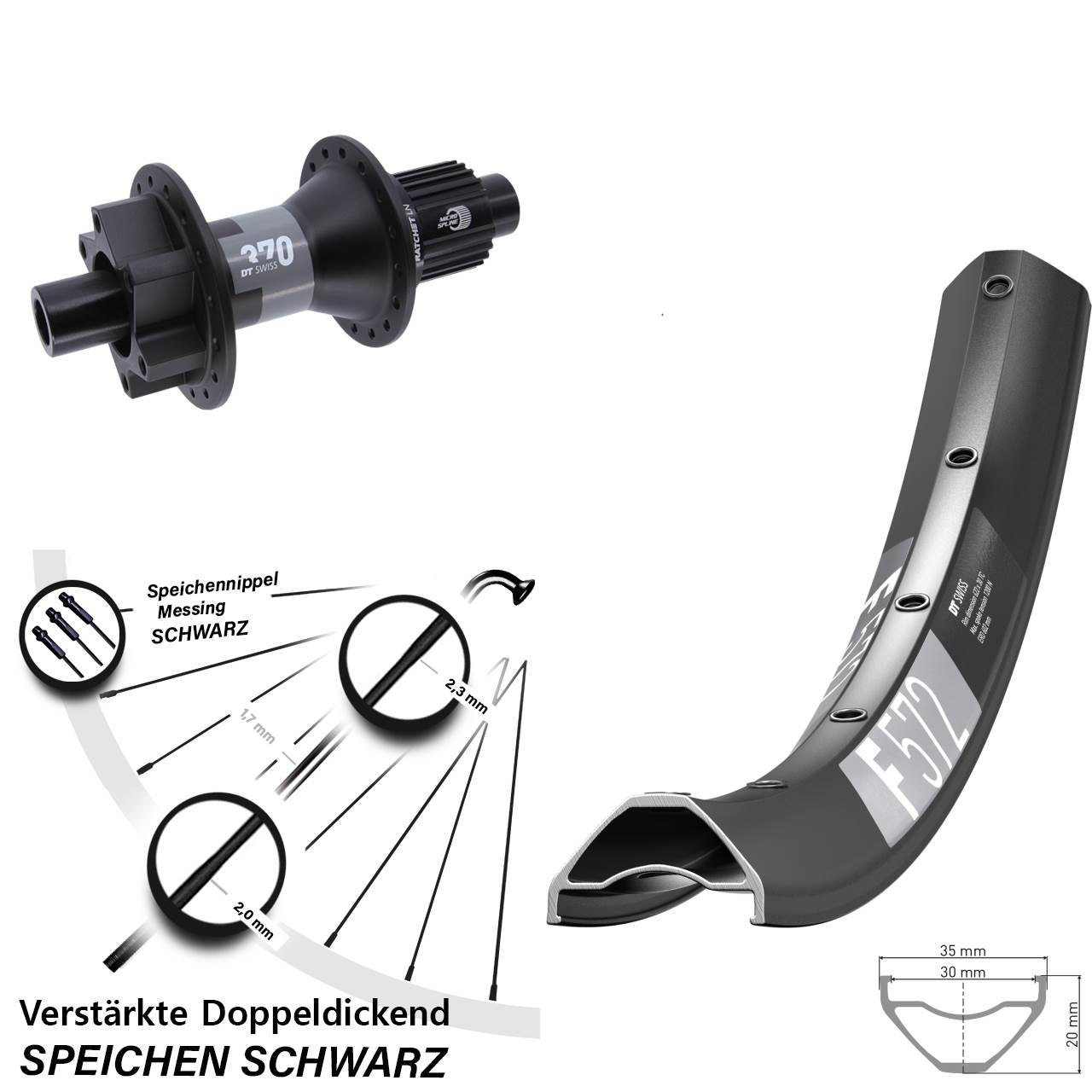 Disc Laufrad 650B DT Swiss F572-370 Shimano Micro Spline 12x142
