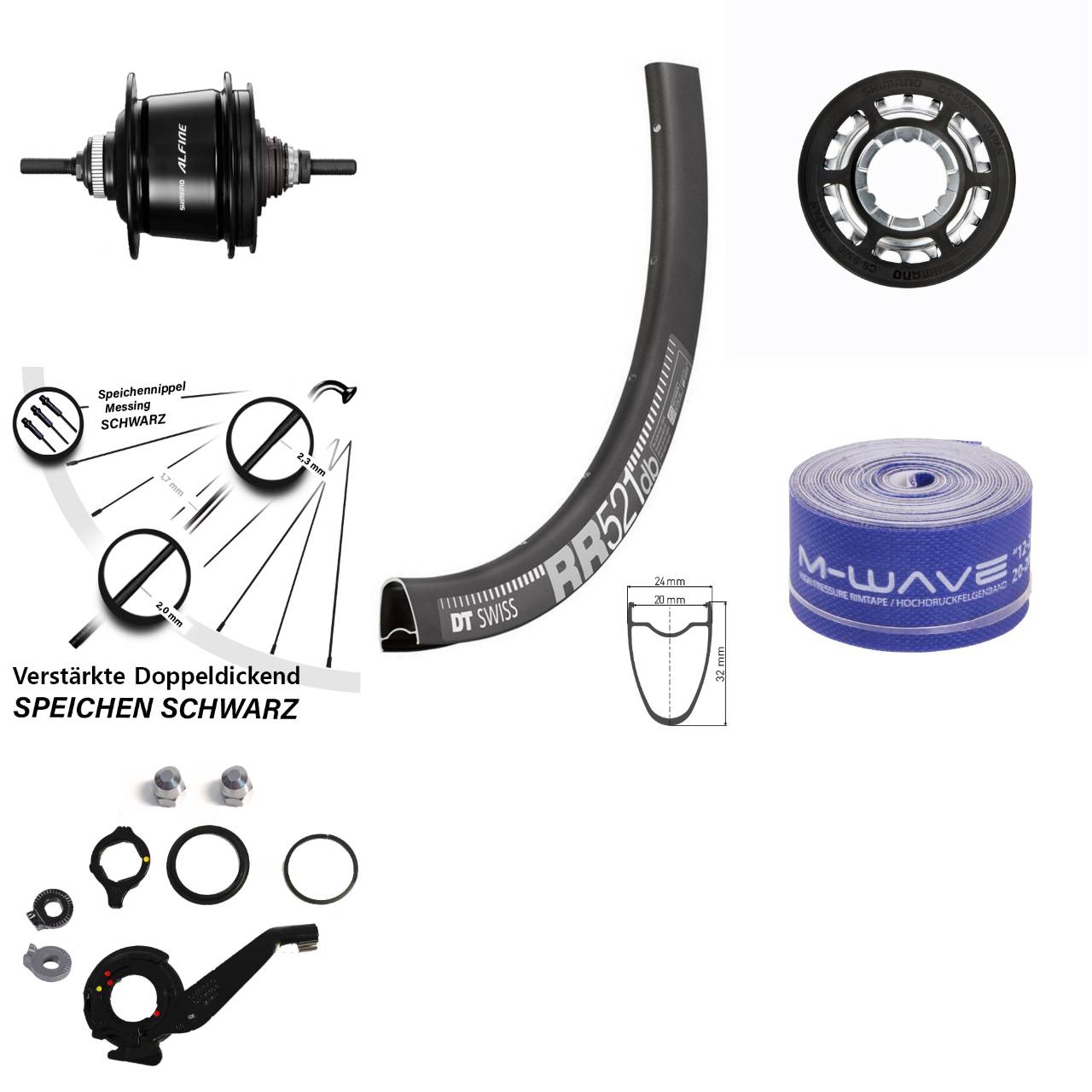 28 Zoll DT Swiss RR521 Shimano 8 Gang Alfine Hinterrad