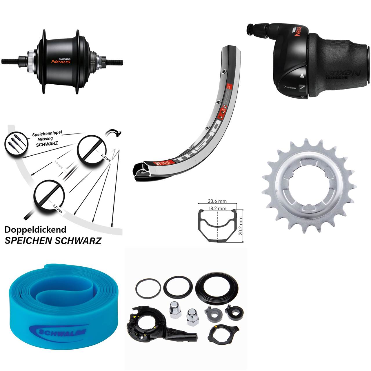 DT Swiss TK540 Hinterrad 28 Zoll Shimano SG-C3001-7D 7 Gang