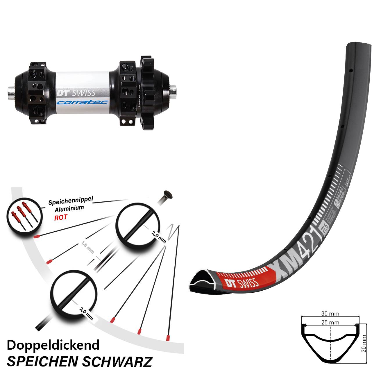 29 Zoll Vorderrad DT Swiss XM 421 und X-1900