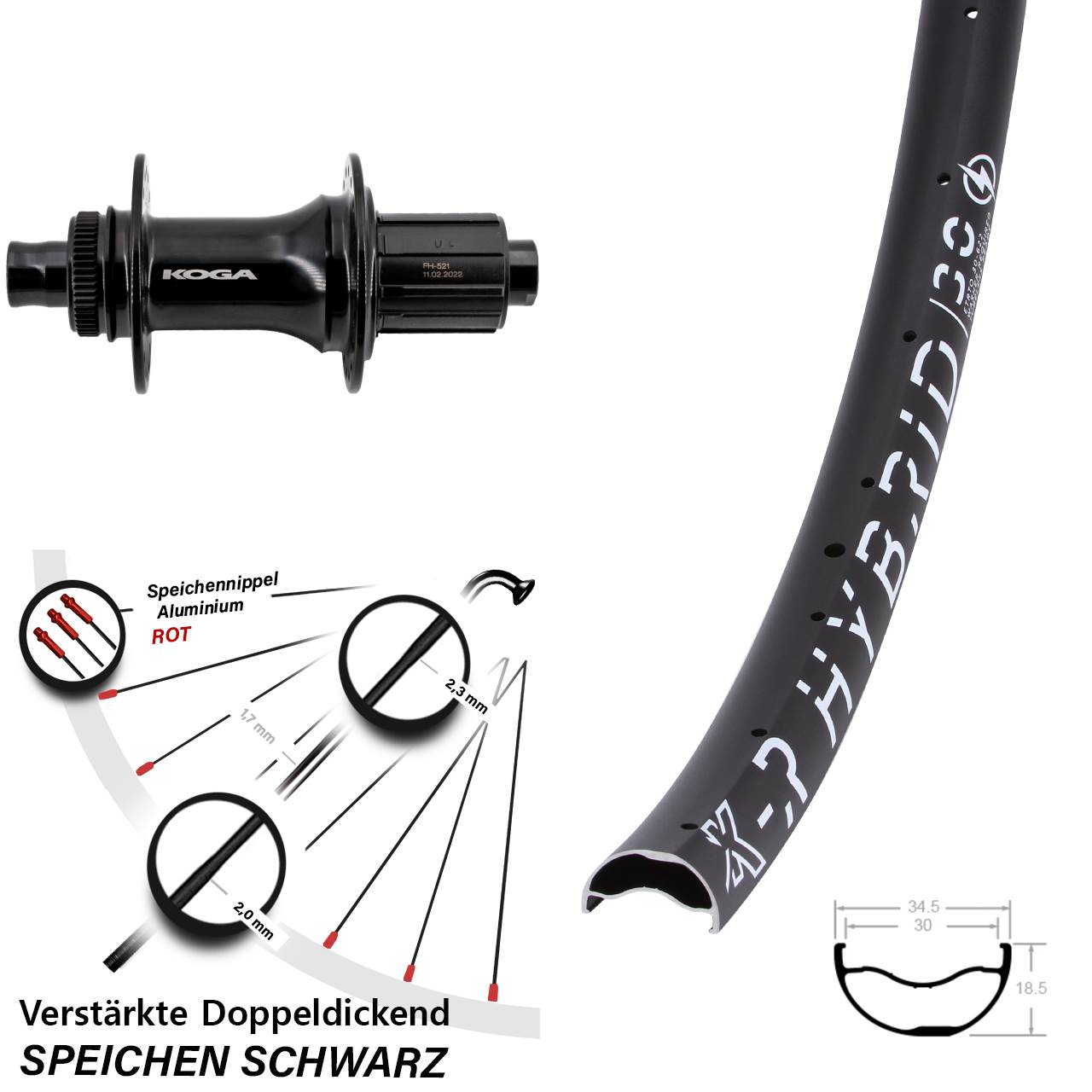 29 Zoll KX-R Hybrid 30 Formula ECT-148S Centerlock Hinterrad 12x148 8-11 fach HG