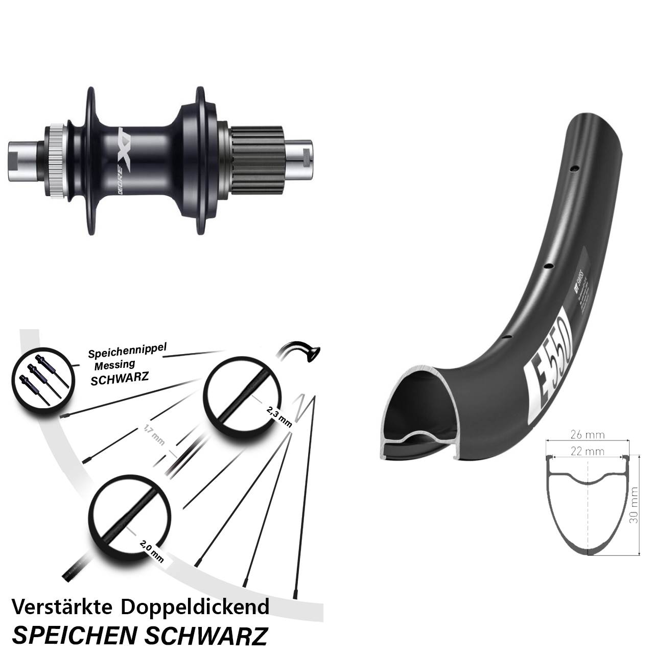 DT Swiss E550 Shimano FH-M8110 28 Zoll Centerlock Hinterrad 12x142 Micro Spline