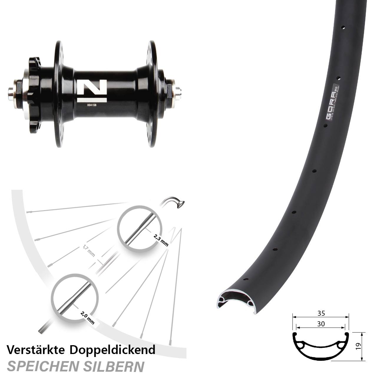 Disc Vorderrad QR 29 Zoll Gora 30 Novatec D041