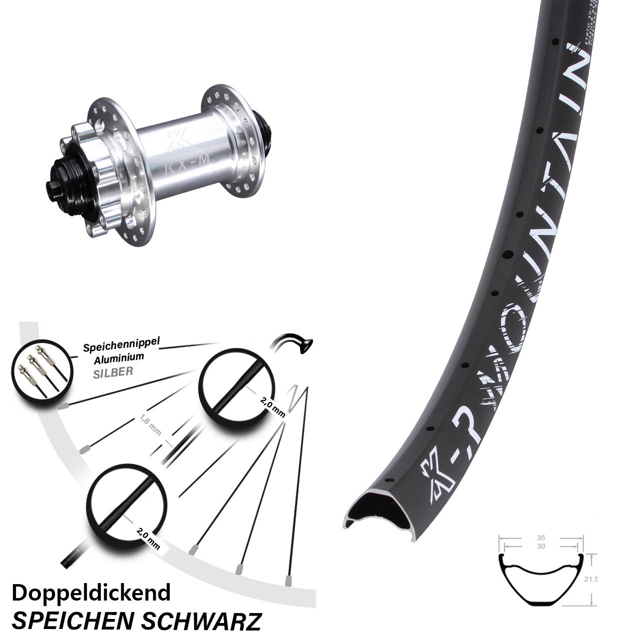 27,5 Zoll KX-MR Mountain 6-Loch Vorderrad QR