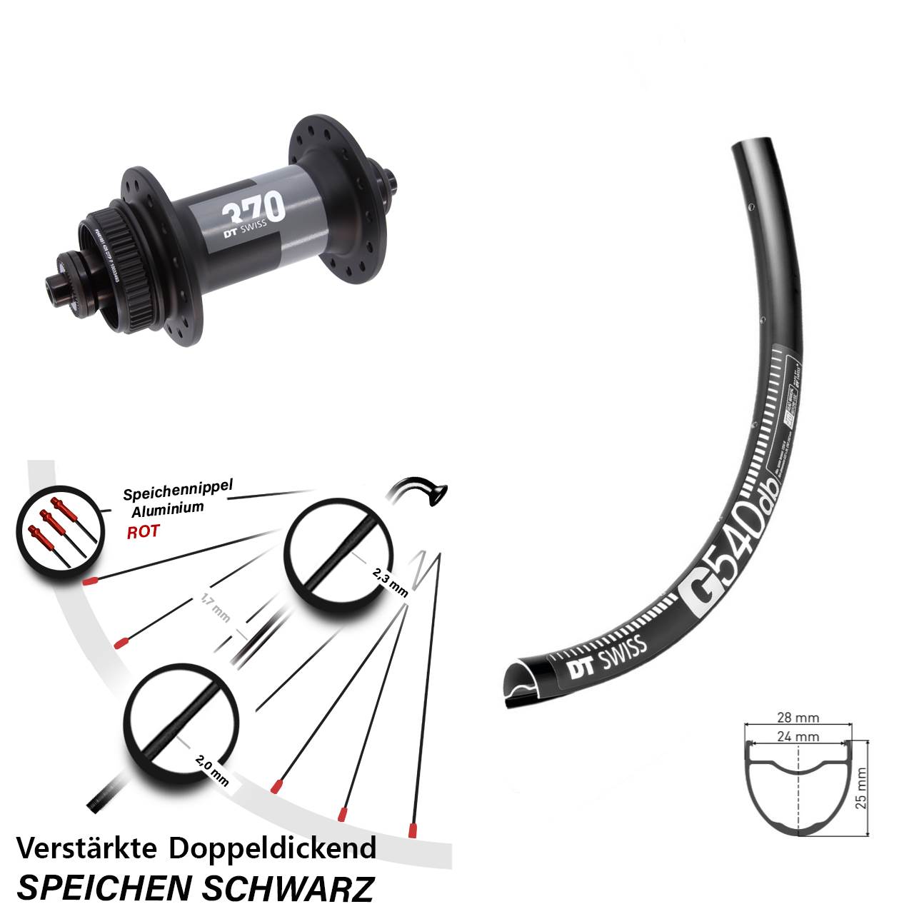 Disc Laufrad QR 28-29 Zoll DT Swiss G540 370
