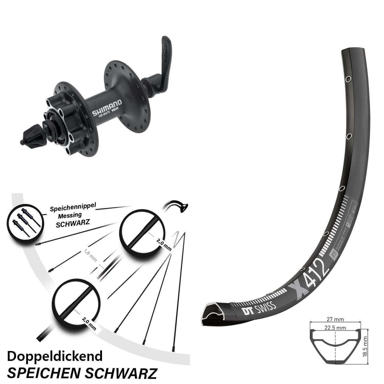 DT Swiss X412 Shimano Alivio 29 Zoll Disc Laufrad QR