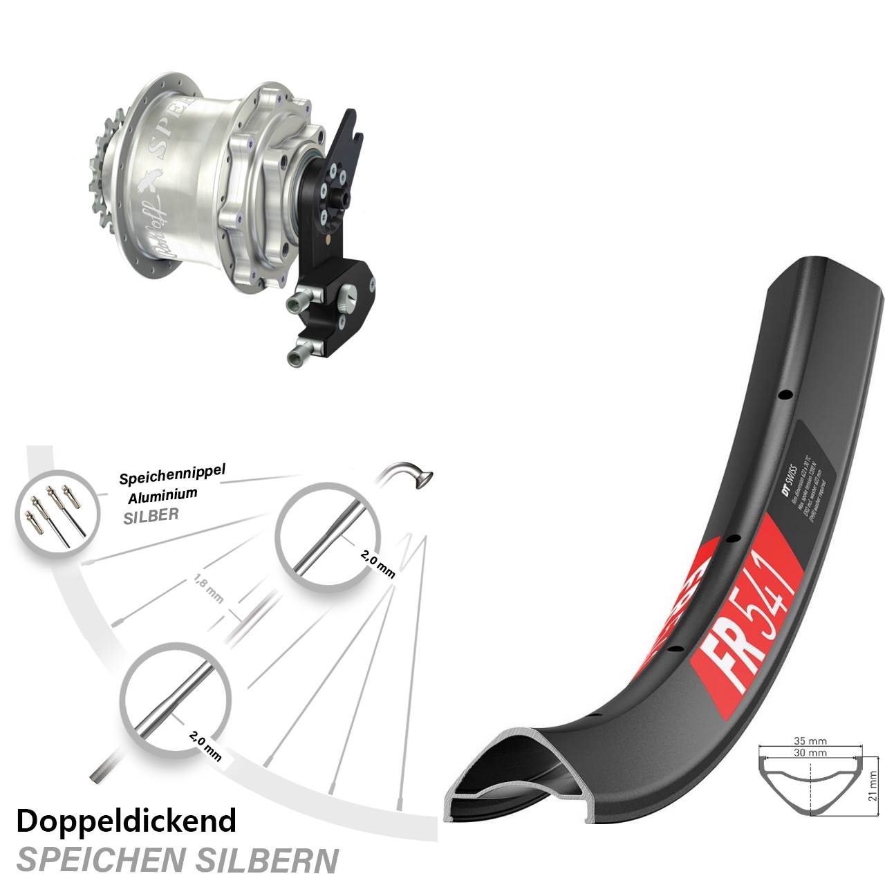 27,5 Zoll DT Swiss FR 541 Rohloff CC DB OEM2 Tandem