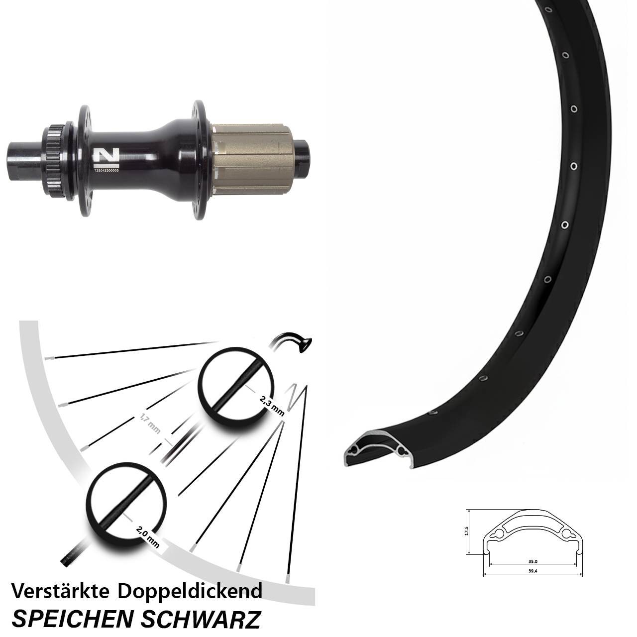 29 Zoll Hinterrad Ryde Disc 35 Novatec D792SB 8-12 fach HG 12x142