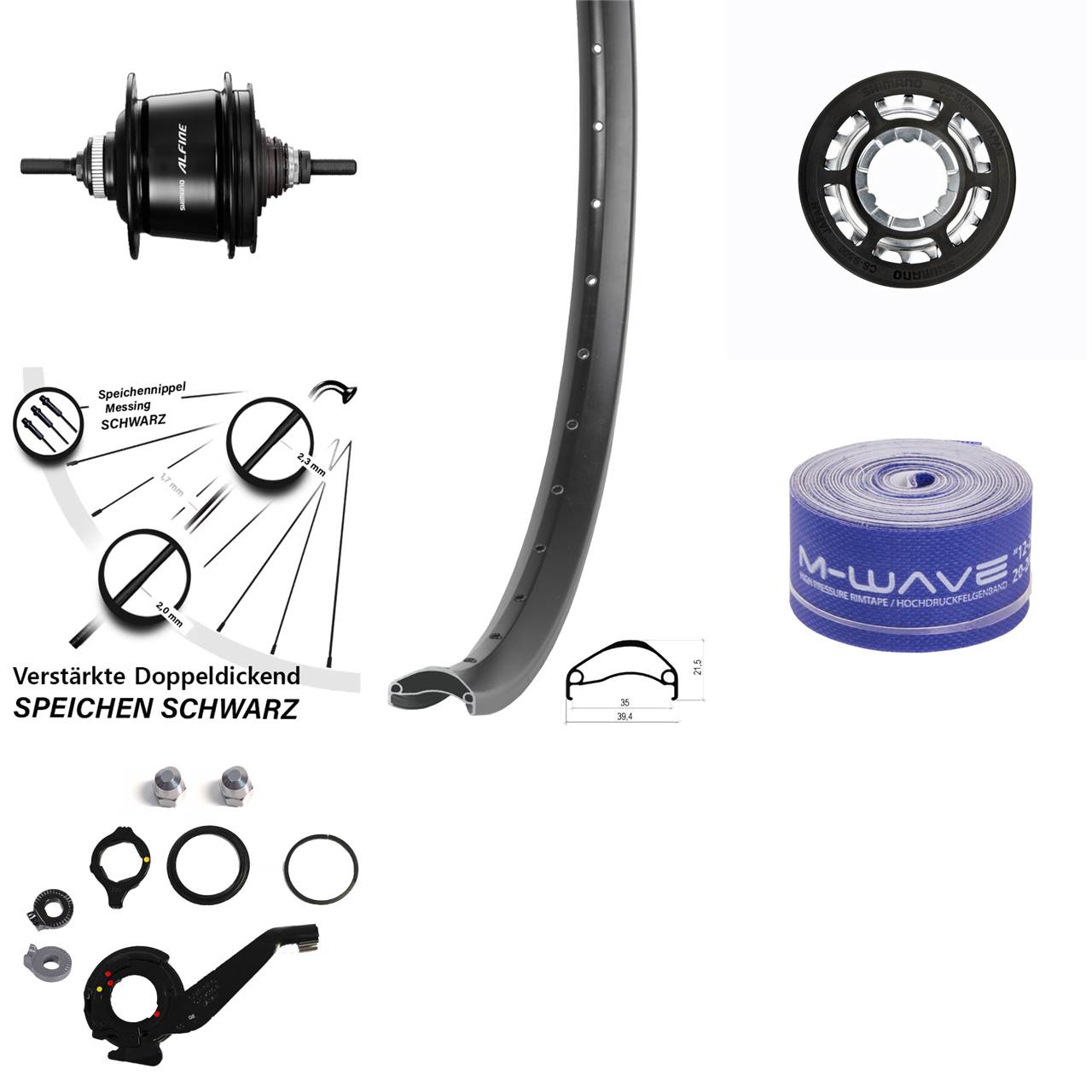 27,5 Zoll Hinterrad Ambrosio E35 Shimano Alfine 8 Gang Centerlock