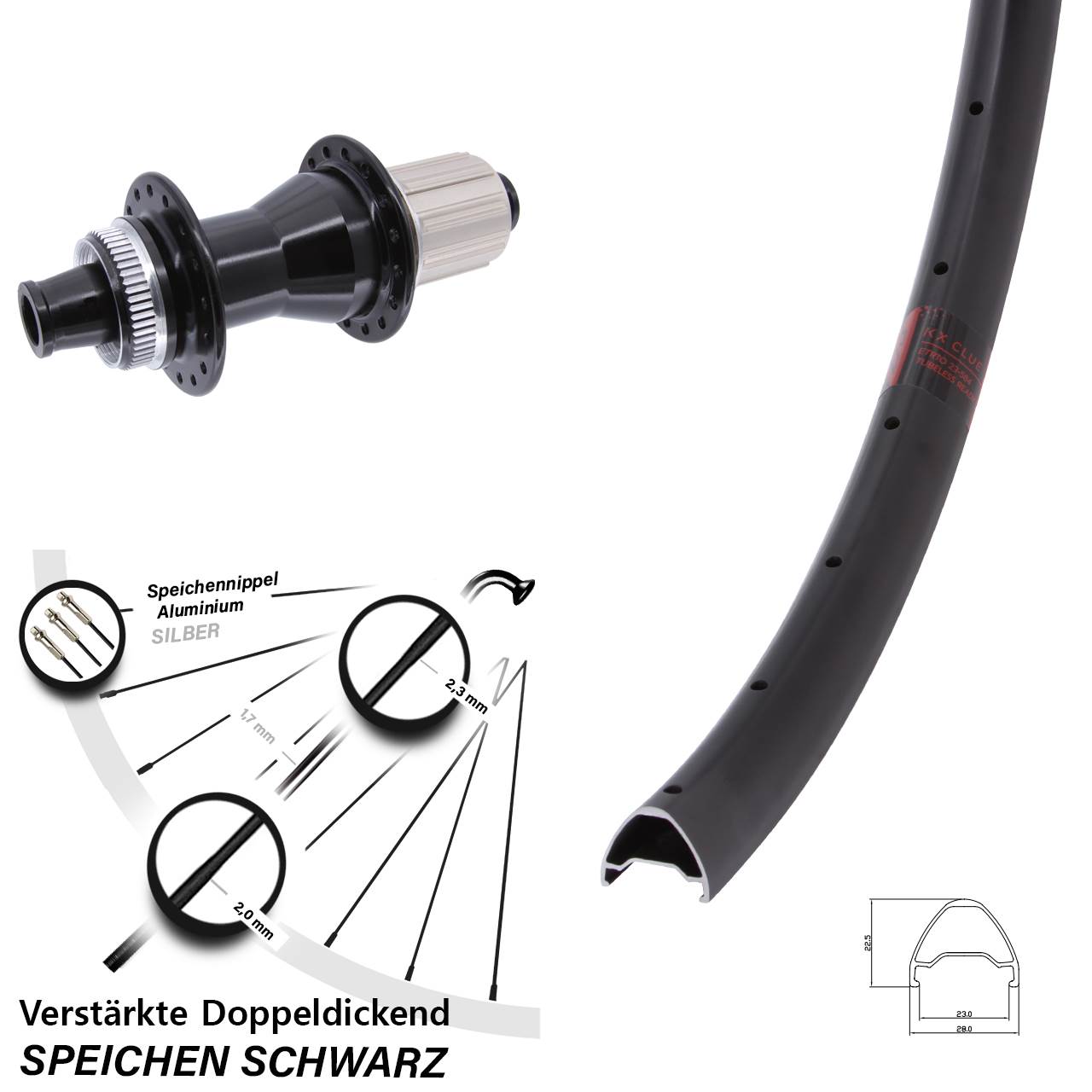 KX Clue Novatec CL142 28 Zoll Disc Laufrad 12x142 8-12 fach