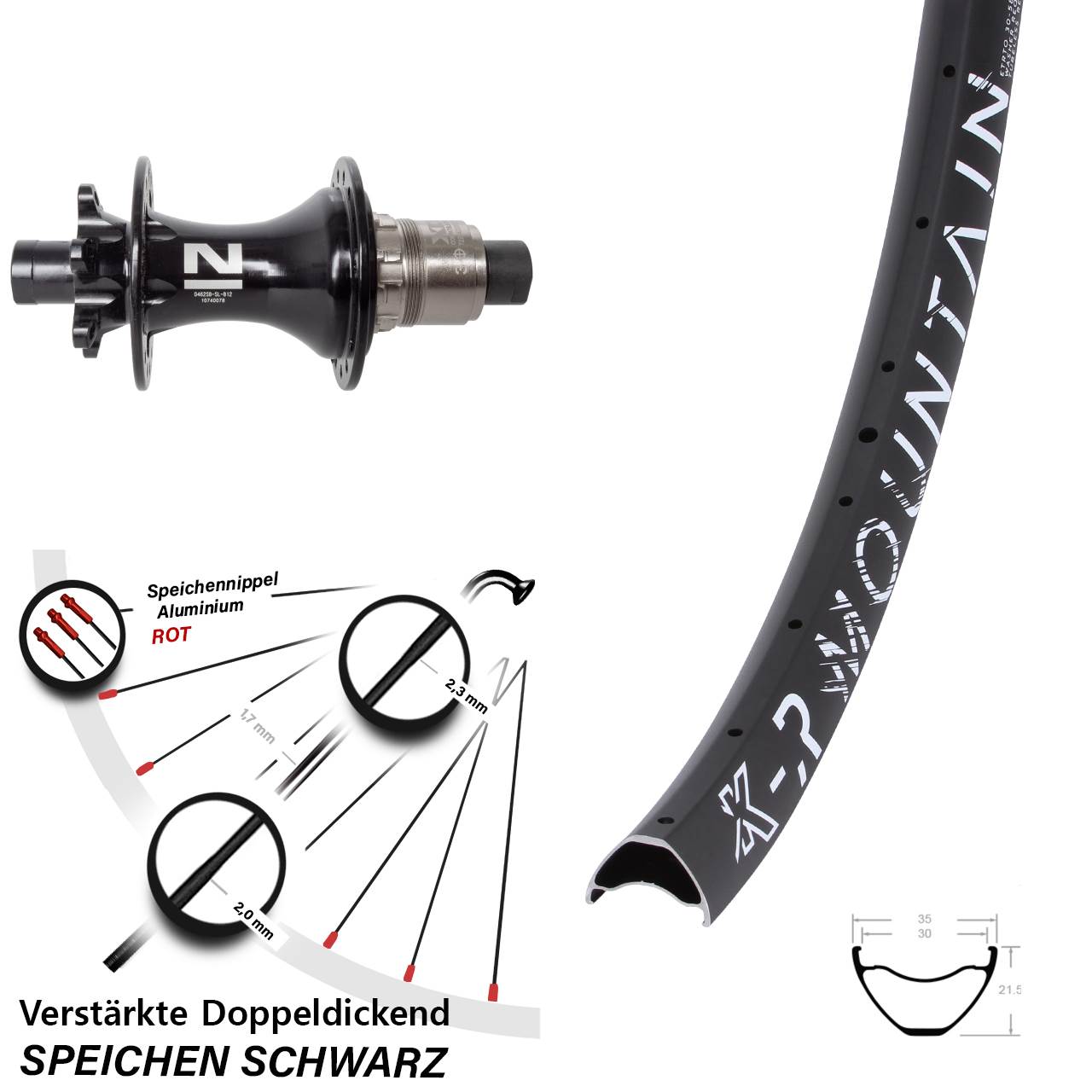 Disc Laufrad 29 Zoll KX-R Mountain Novatec D462 XD 11-12 fach 12x148