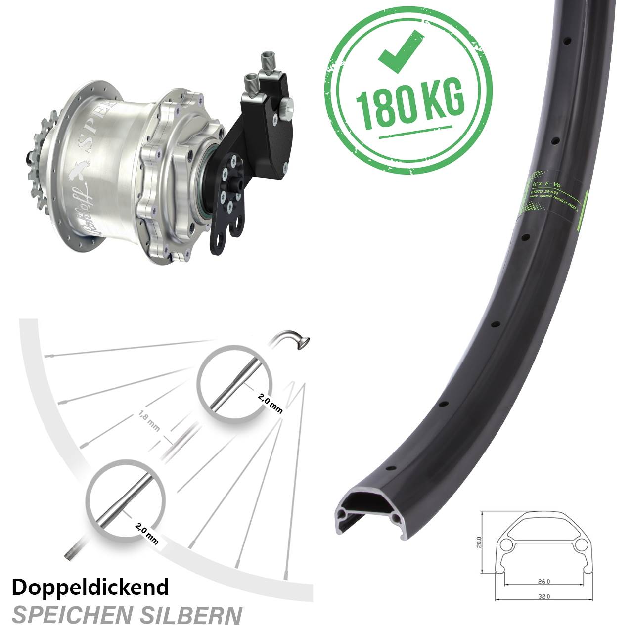 KX Evo Rohloff Speedhub CC DB 650B Disc Hinterrrad