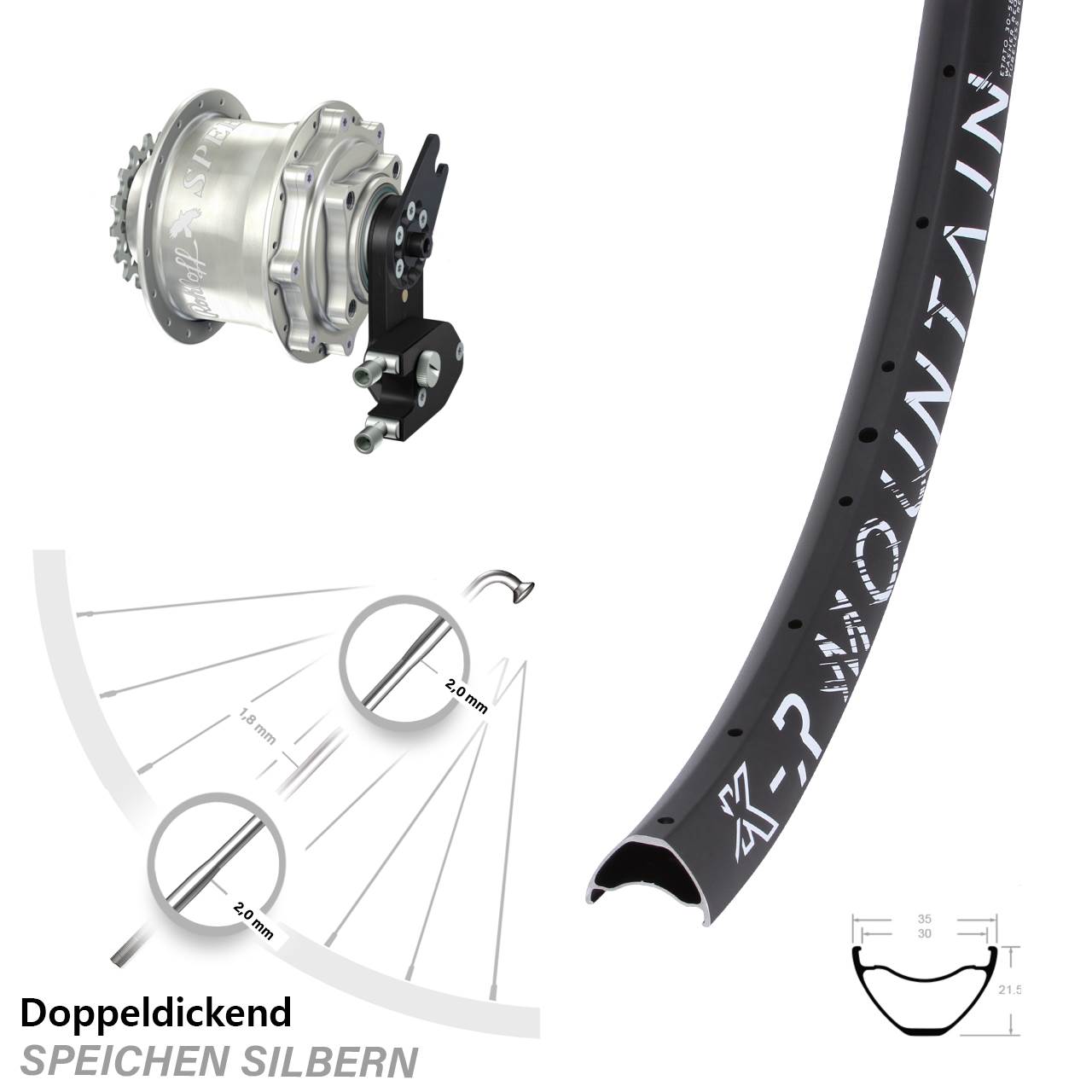KX-R Mountain Rohloff Speedhub CC DB OEM2 Tandem 29 Zoll Disc Hinterrrad