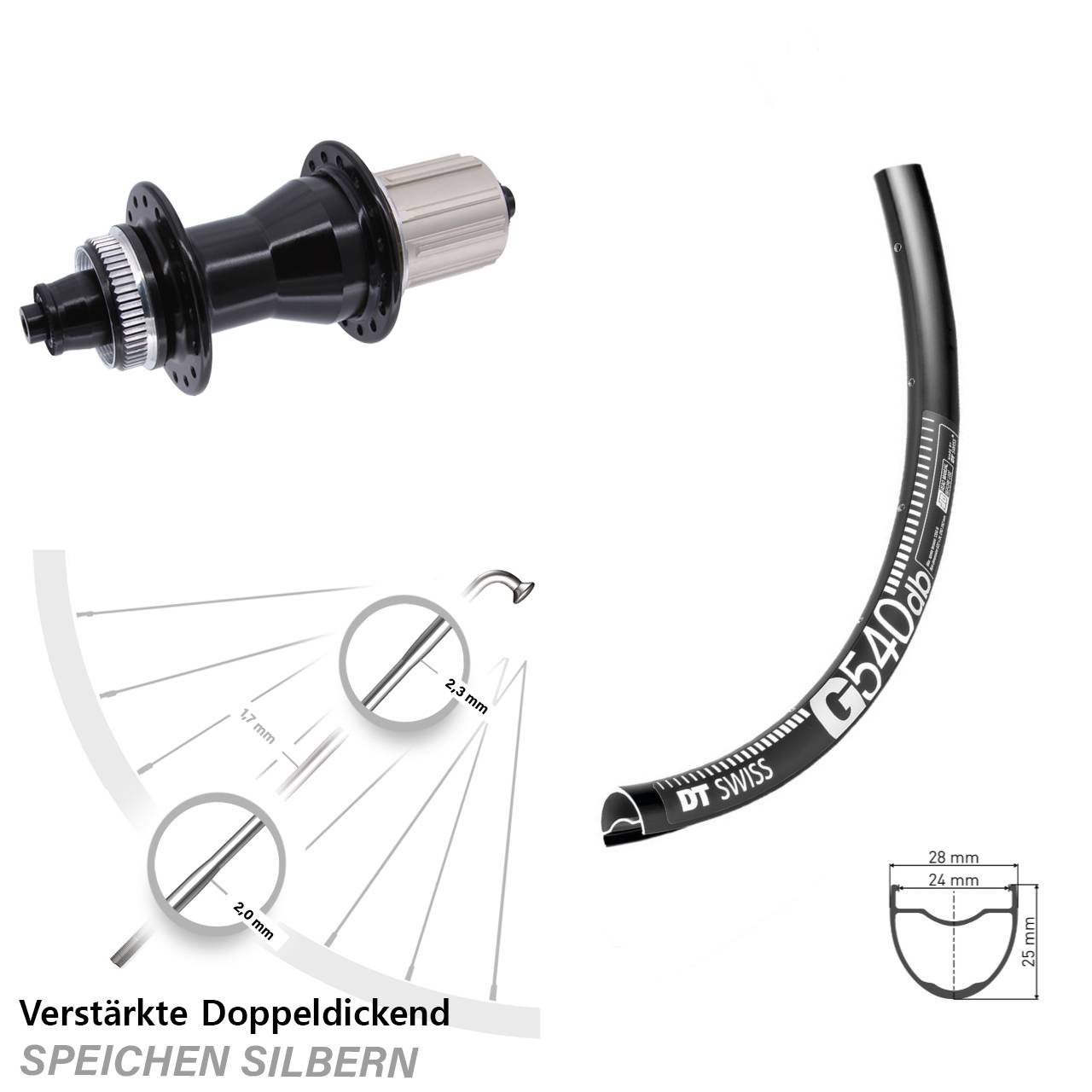 DT Swiss G 540 Novatec CL-135 28-29 Zoll Disc Laufrad QR 8-12 fach HG