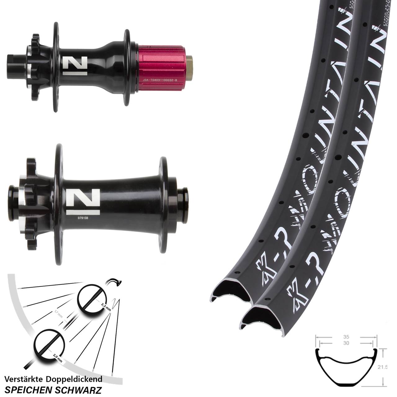 Laufradsatz 6-Loch 29 Zoll KX-R Mountain Novatec D791 D792 8-12 fach 15x100 12x142