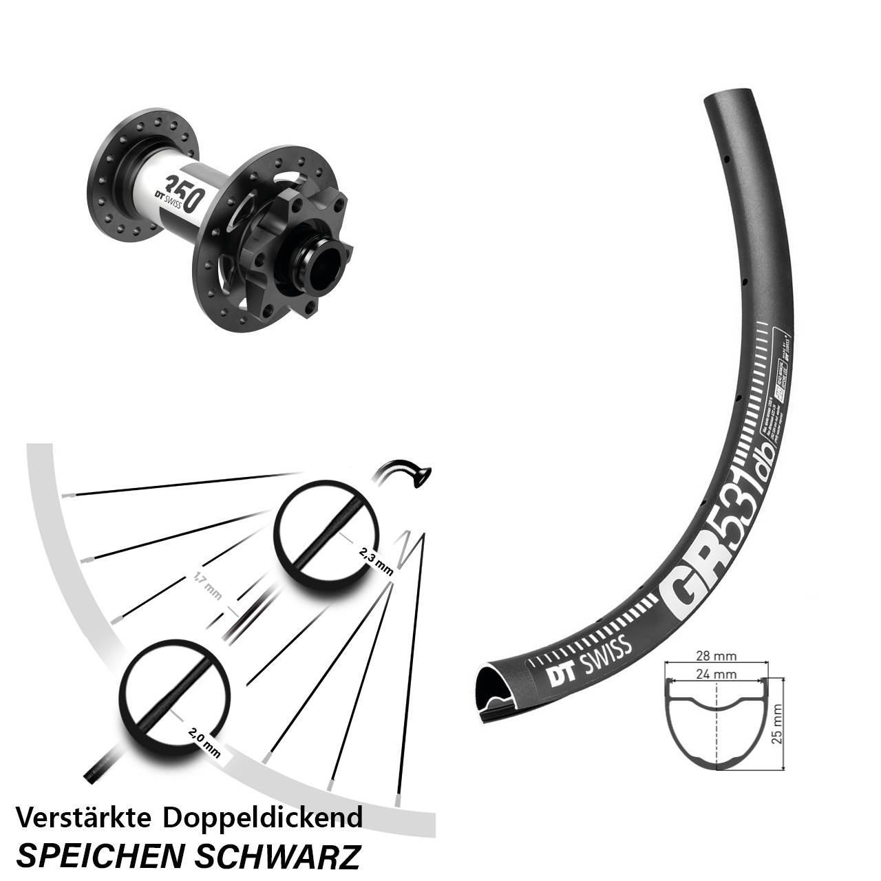 Disc Laufrad 28-29 Zoll DT Swiss GR531-350 12x100