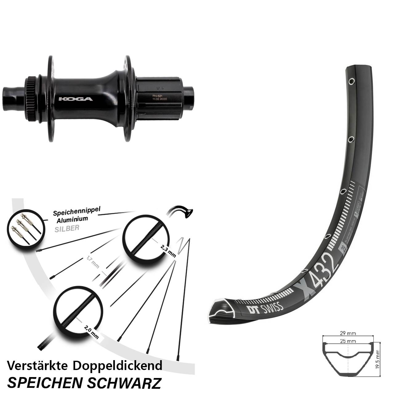 Hinterrad Centerlock 29 Zoll DT Swiss X 432 Formula ECT-148S 8-11 fach 12x148