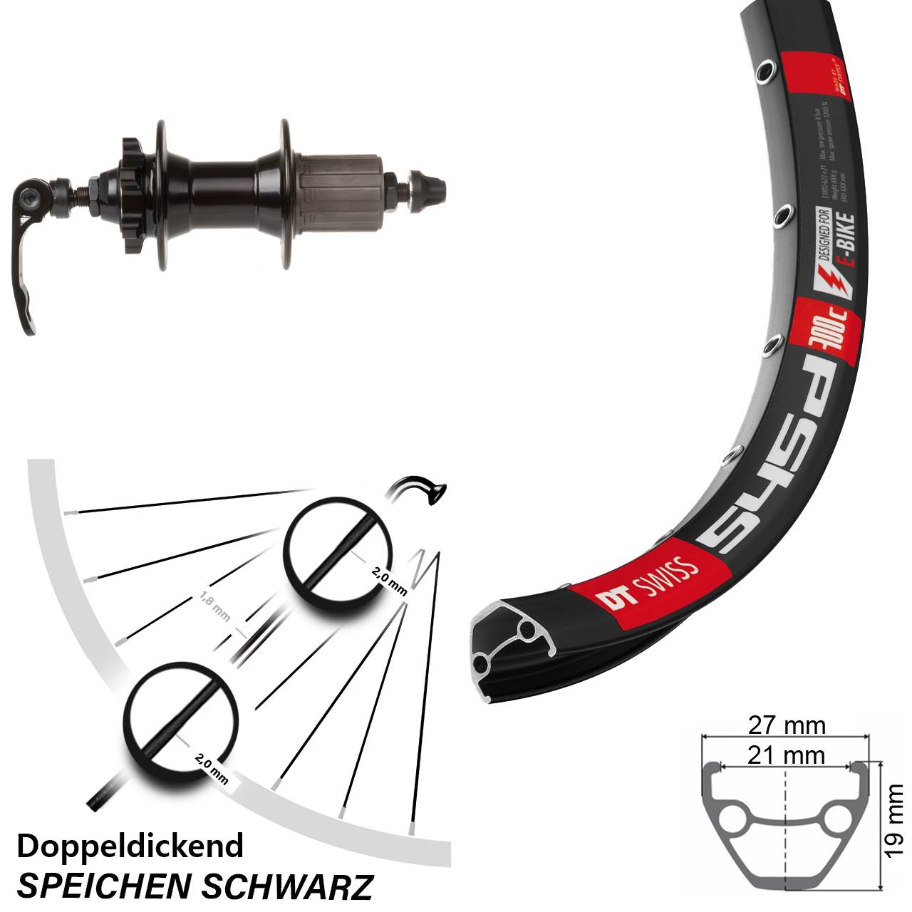 DT Swiss 545d Novatec 28 Zoll Disc Hinterrad für Schnellspanner 8-11 fach HG