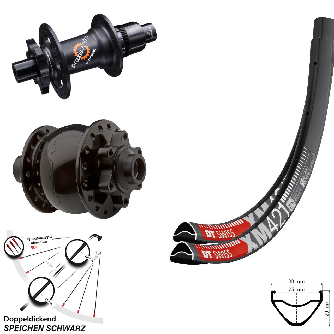 Disc Laufradsatz 29 Zoll DT Swiss XM 421 350 SON 28 XD 15x100 12x142