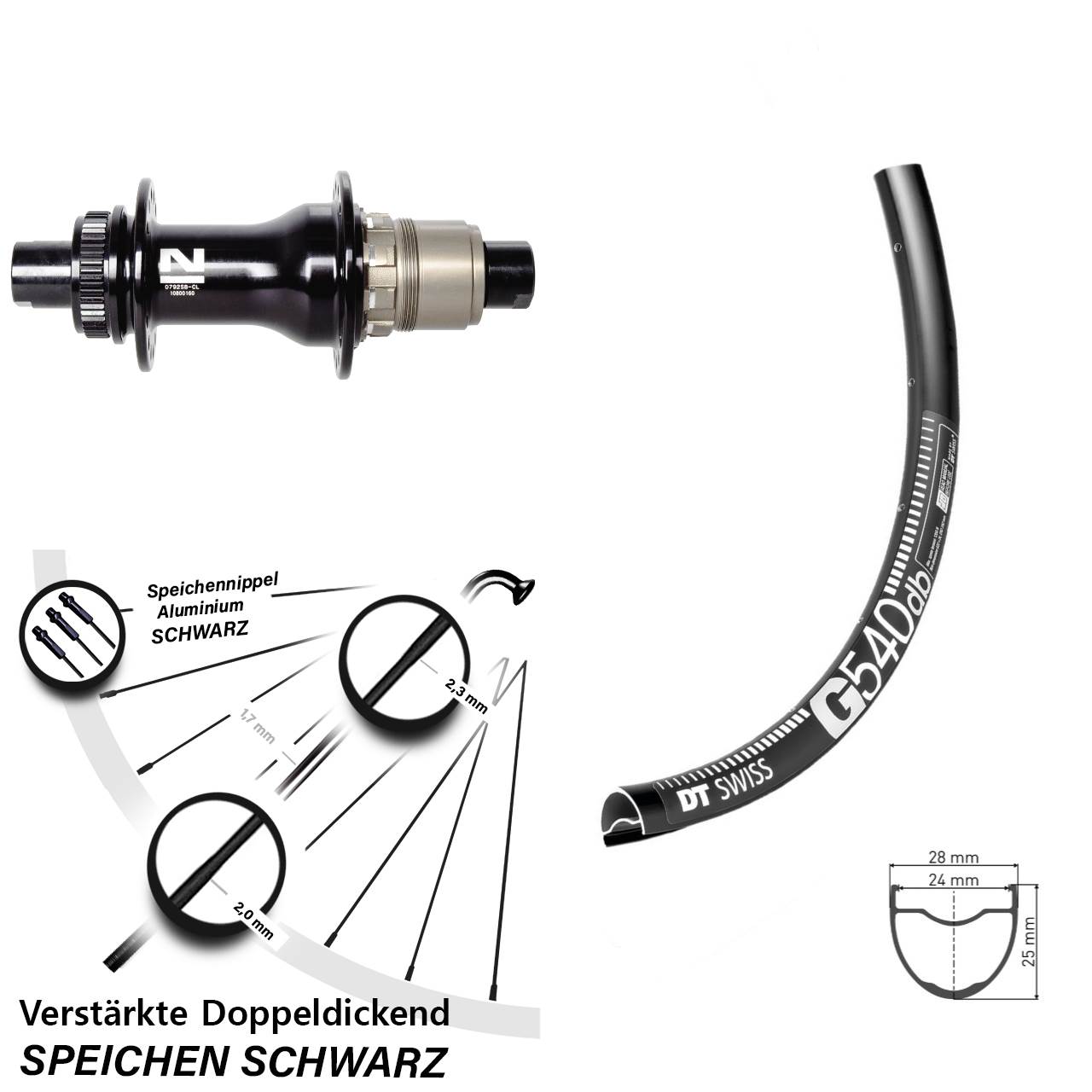 Disc Laufrad 28 Zoll DT Swiss G 540 Novatec D792 XDR 11-12 fach 12x142