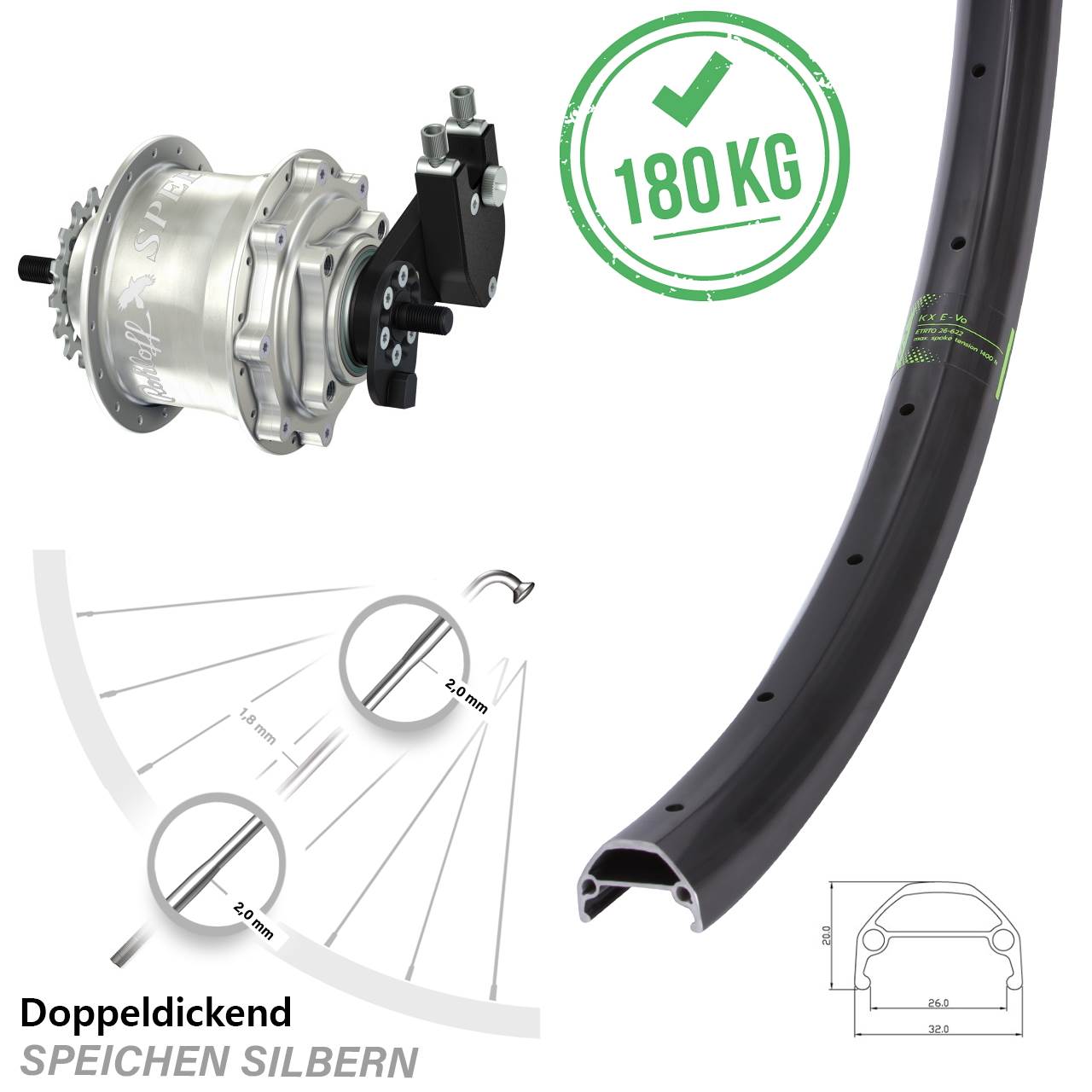 Disc Hinterrrad 27,5 Zoll KX Evo Rohloff TS DB OEM Tandem
