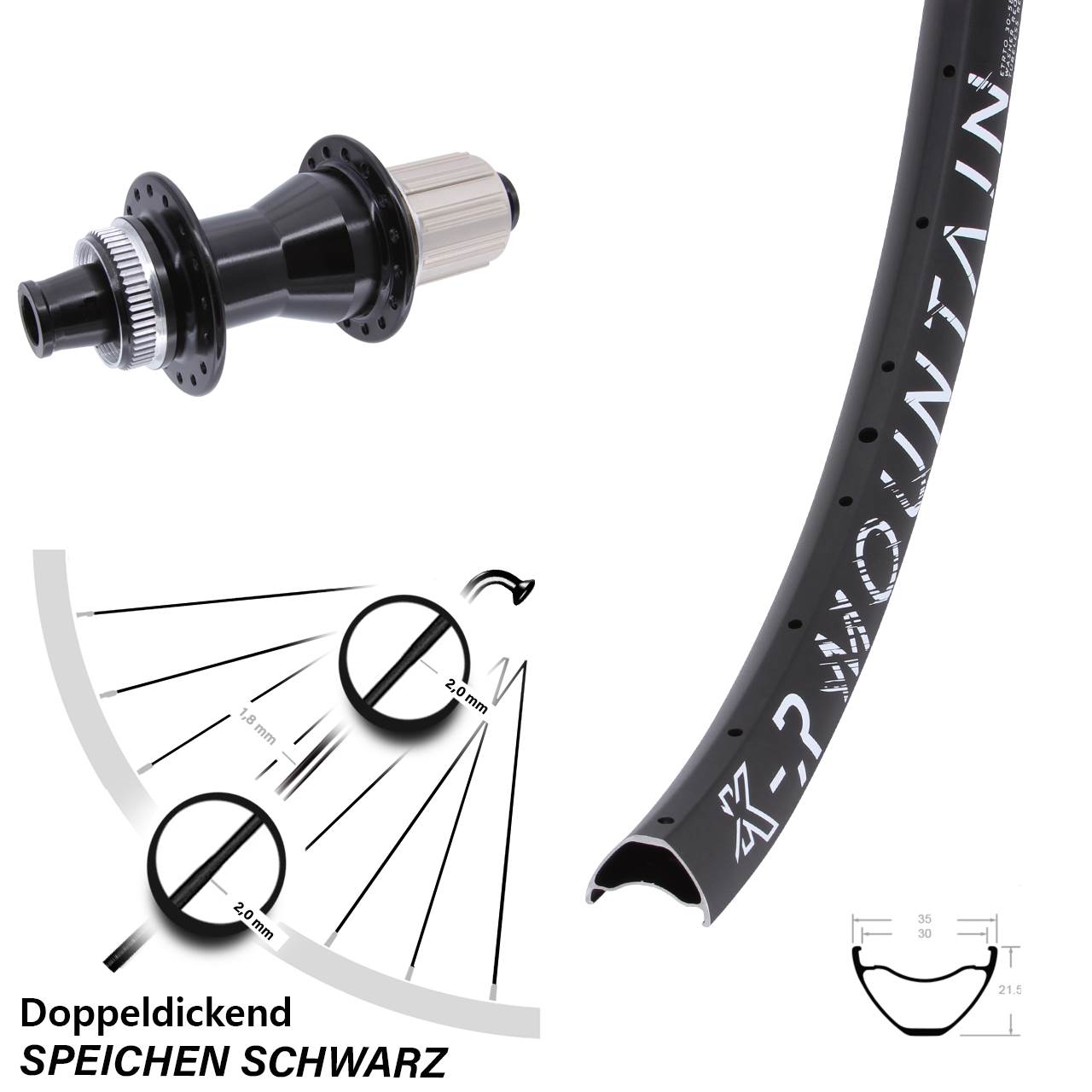 KX-R Mountain Novatec CL142 29 Zoll Disc Hinterrad 12x142 8-12 fach